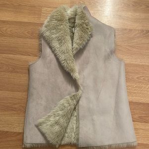 LOFT Suade/Faux Fur Vest